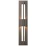 Double Axis Small LED Outdoor Sconce - Smoke Finish - Clear Glass