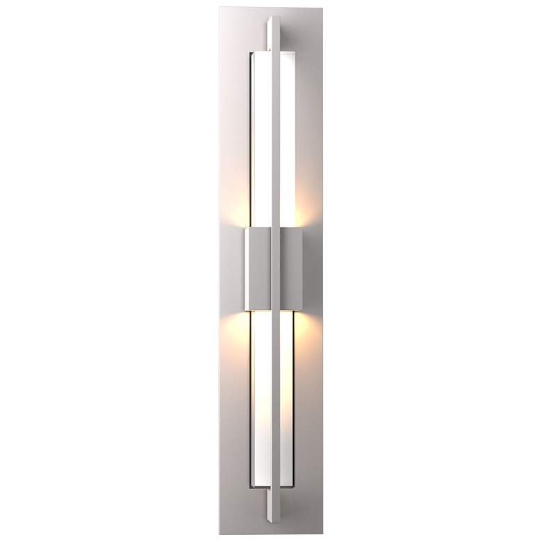 Image 1 Double Axis Small LED Outdoor Sconce - Steel Finish - Clear Glass