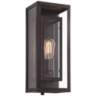 Double Box 15 1/2" High Clear Glass and Bronze Wall Light