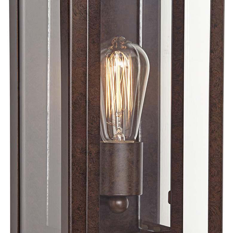 Double Box 15 1/2&quot; High Clear Glass and Bronze Wall Light more views