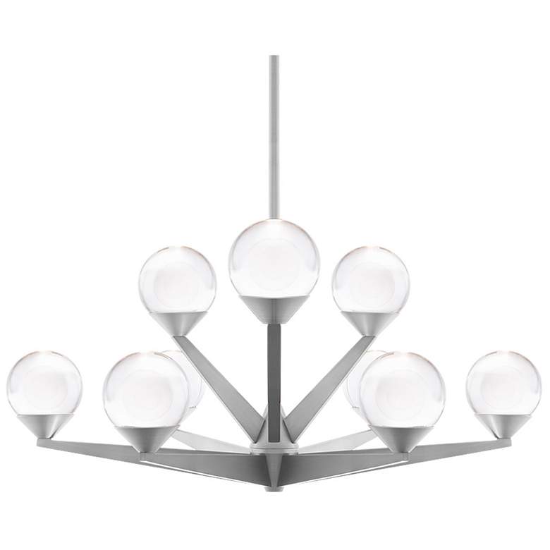 Image 1 Double Bubble 12.25 inchH x 23.88 inchW 9-Light Chandelier in Satin Nicke