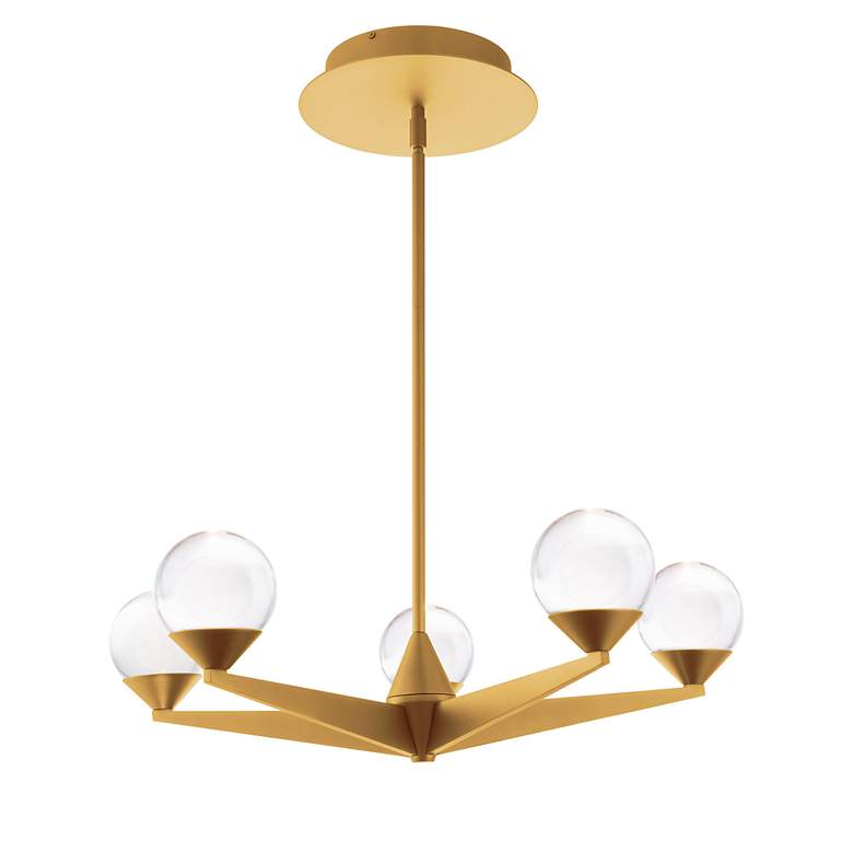 Image 4 Double Bubble 24 1/4" Wide Aged Brass LED Chandelier more views