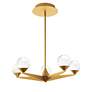 4_Double Bubble 24 1/4" Wide Aged Brass LED Chandelier more views