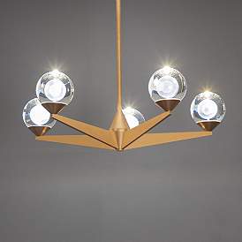 Image5 of Double Bubble 24 1/4" Wide Aged Brass LED Chandelier more views