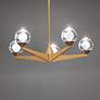 5_Double Bubble 24 1/4" Wide Aged Brass LED Chandelier more views