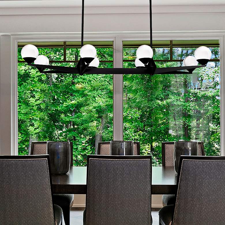 Image 1 Double Bubble 44" Wide Black LED Island Chandelier