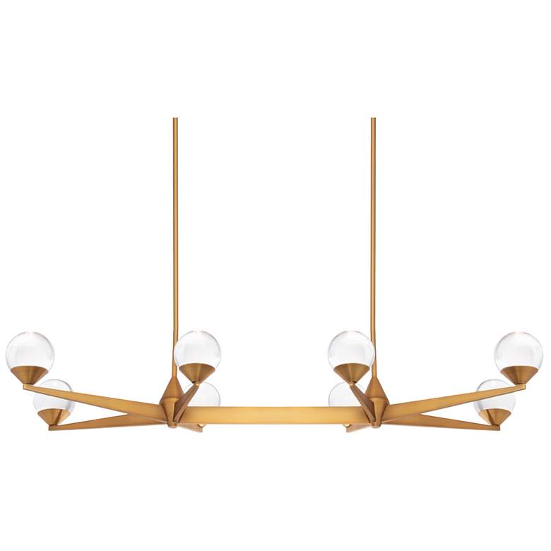 Image 1 Double Bubble 6.38"H x 15.88"W 8-Light Linear Chandelier in Aged