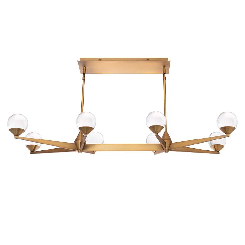 Image 2 Double Bubble 6.38"H x 15.88"W 8-Light Linear Chandelier in Aged more views