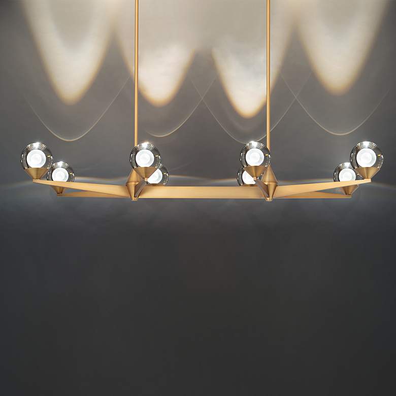 Image 3 Double Bubble 6.38"H x 15.88"W 8-Light Linear Chandelier in Aged more views