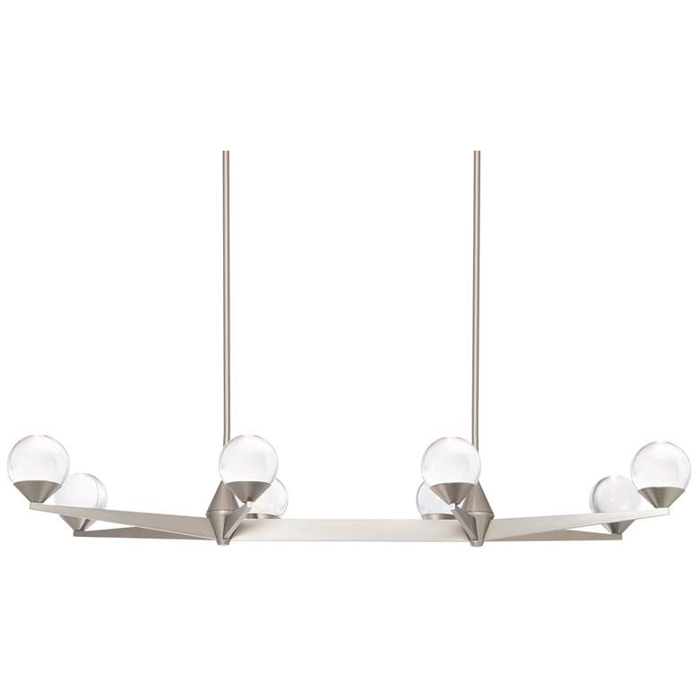 Image 1 Double Bubble 6.38"H x 15.88"W 8-Light Linear Chandelier in Satin