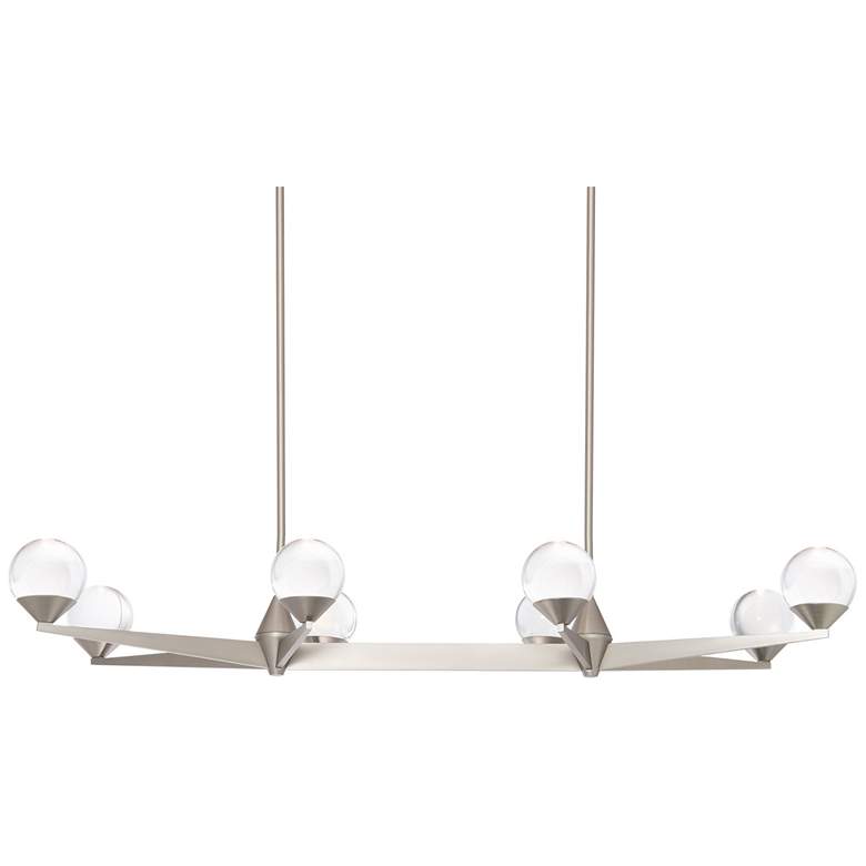 Image 1 Double Bubble 6.38 inchH x 15.88 inchW 8-Light Linear Chandelier in Satin