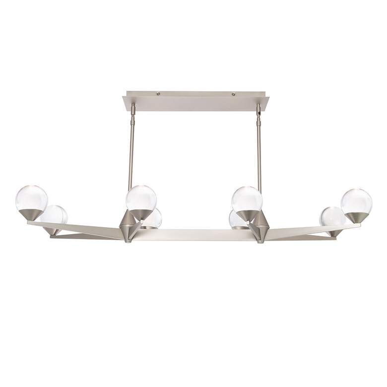 Image 2 Double Bubble 6.38"H x 15.88"W 8-Light Linear Chandelier in Satin more views