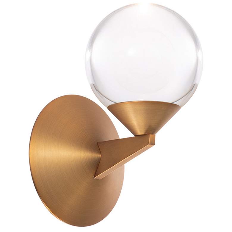 Image 1 Double Bubble 7.75"H x 6.13"W 1-Light Wall Sconce in Aged Brass