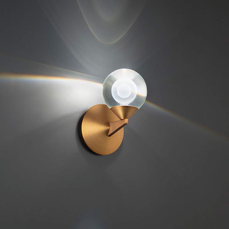 Image 1 Double Bubble 7.75"H x 6.13"W 1-Light Wall Sconce in Aged Brass