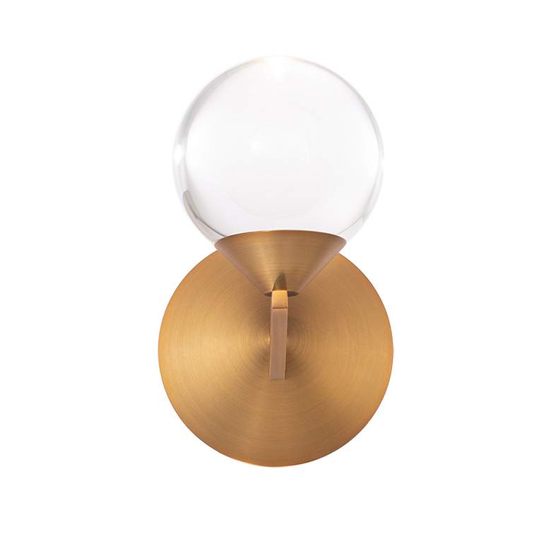 Image 3 Double Bubble 7.75"H x 6.13"W 1-Light Wall Sconce in Aged Brass more views