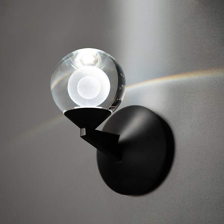 Image 1 Double Bubble 7.75"H x 6.13"W 1-Light Wall Sconce in Black