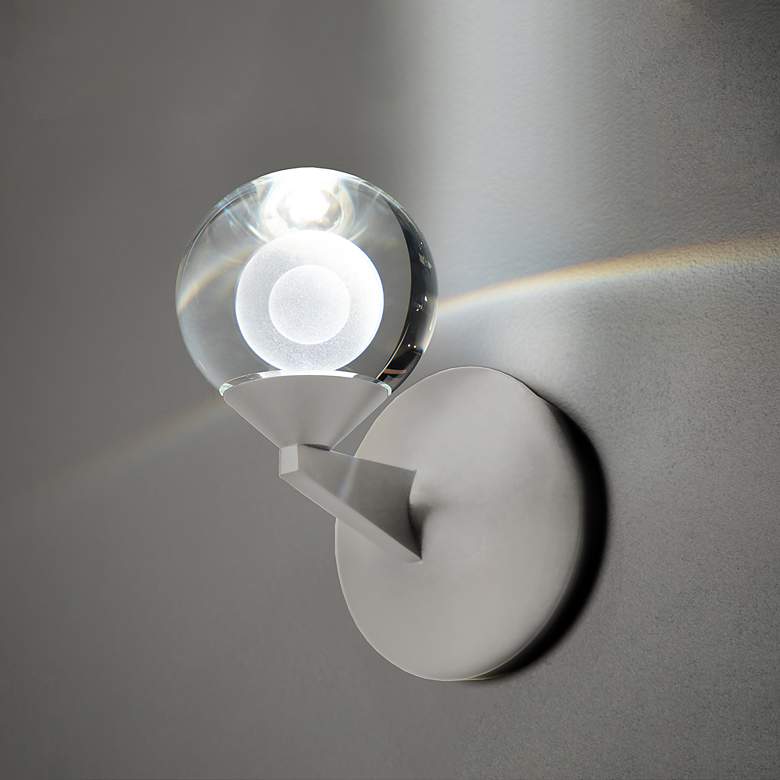 Image 1 Double Bubble 7.75"H x 6.13"W 1-Light Wall Sconce in Satin Nickel