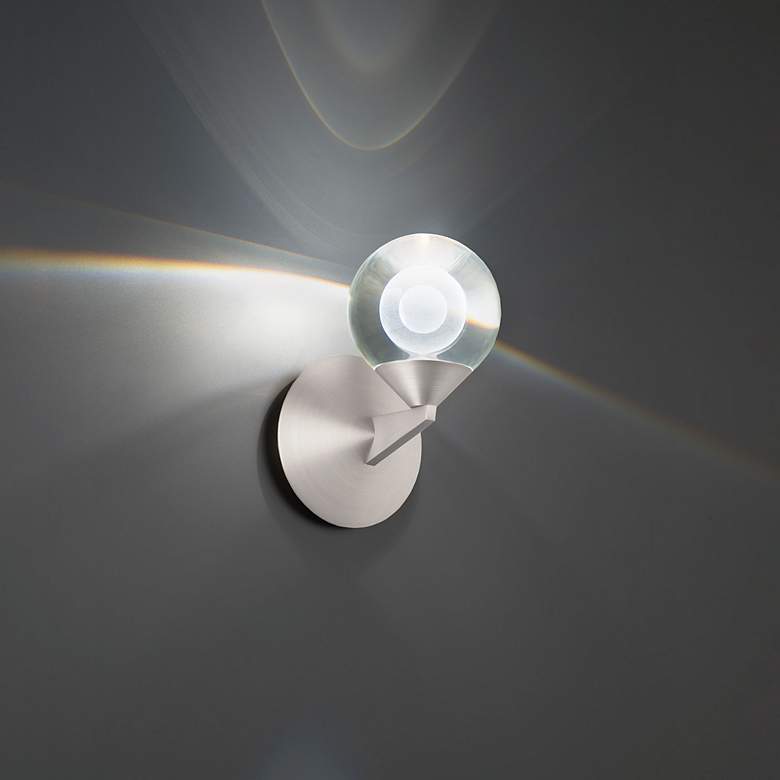 Image 4 Double Bubble 7.75"H x 6.13"W 1-Light Wall Sconce in Satin Nickel more views