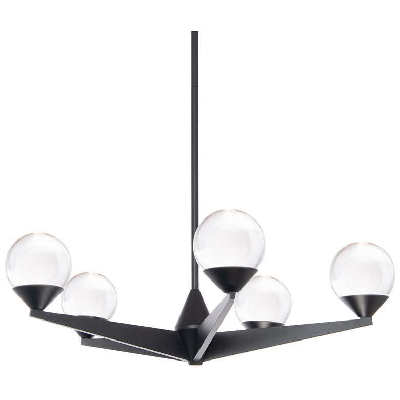 Image 1 Double Bubble 7"H x 22.25"W 5-Light Chandelier in Black