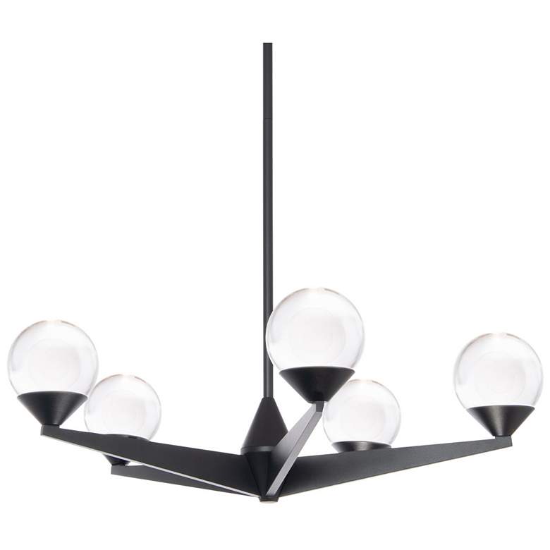 Image 1 Double Bubble 7 inchH x 22.25 inchW 5-Light Chandelier in Black