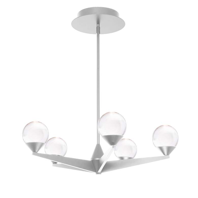 Image 3 Double Bubble 7"H x 22.25"W 5-Light Chandelier in Satin Nickel more views
