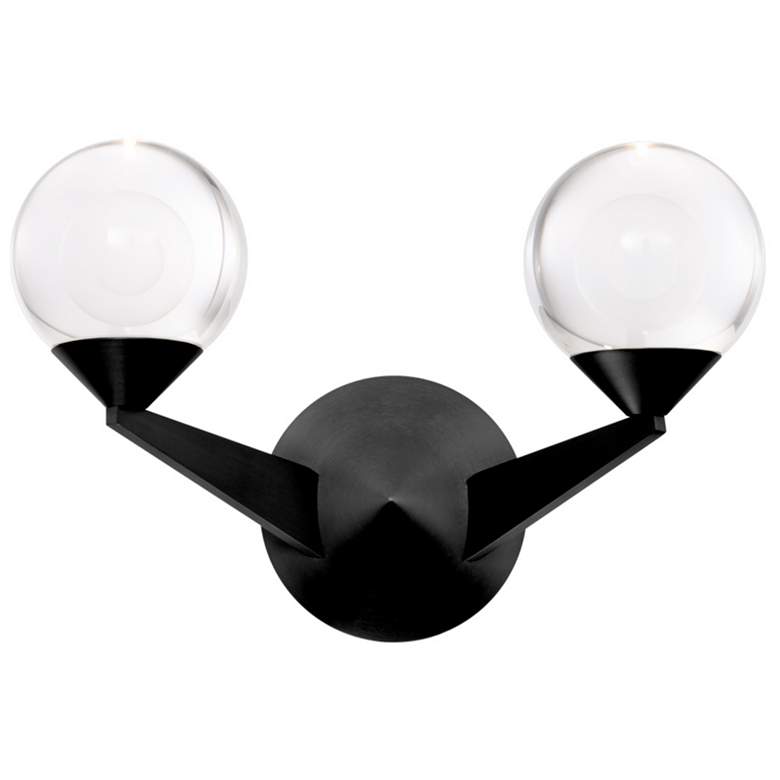 Image 1 Double Bubble 8.63"H x 6.5"W 2-Light Wall Sconce in Black
