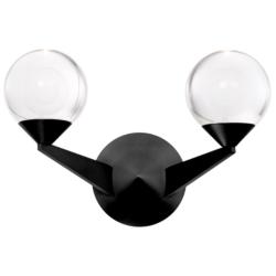 Double Bubble 8.63&quot;H x 6.5&quot;W 2-Light Wall Sconce in Black