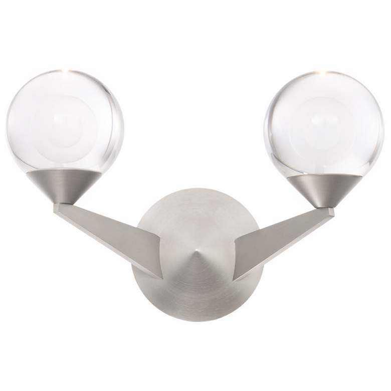Image 1 Double Bubble 8.63"H x 6.5"W 2-Light Wall Sconce in Satin Nickel
