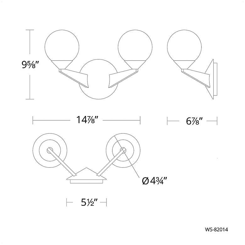 Image 4 Double Bubble 8.63"H x 6.5"W 2-Light Wall Sconce in Satin Nickel more views