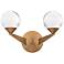Double Bubble 9 3/4" High Aged Brass 2-Light LED Wall Sconce