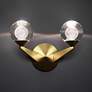 1_Double Bubble 9 3/4" High Aged Brass 2-Light LED Wall Sconce