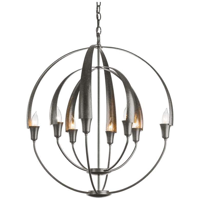Image 1 Double Cirque Chandelier - Natural Iron Finish