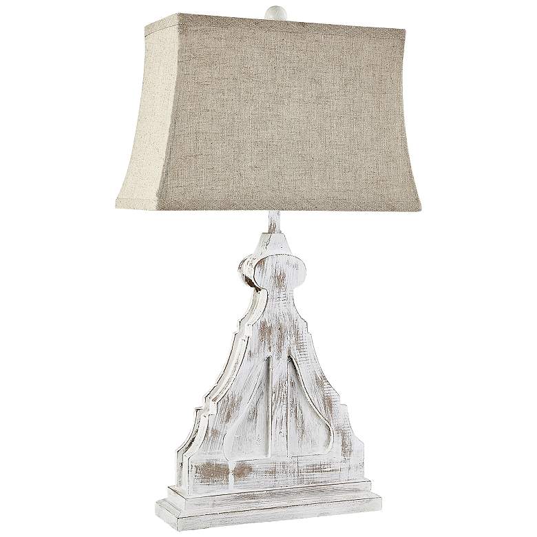 Image 1 Double Corbel Distressed White Table Lamp