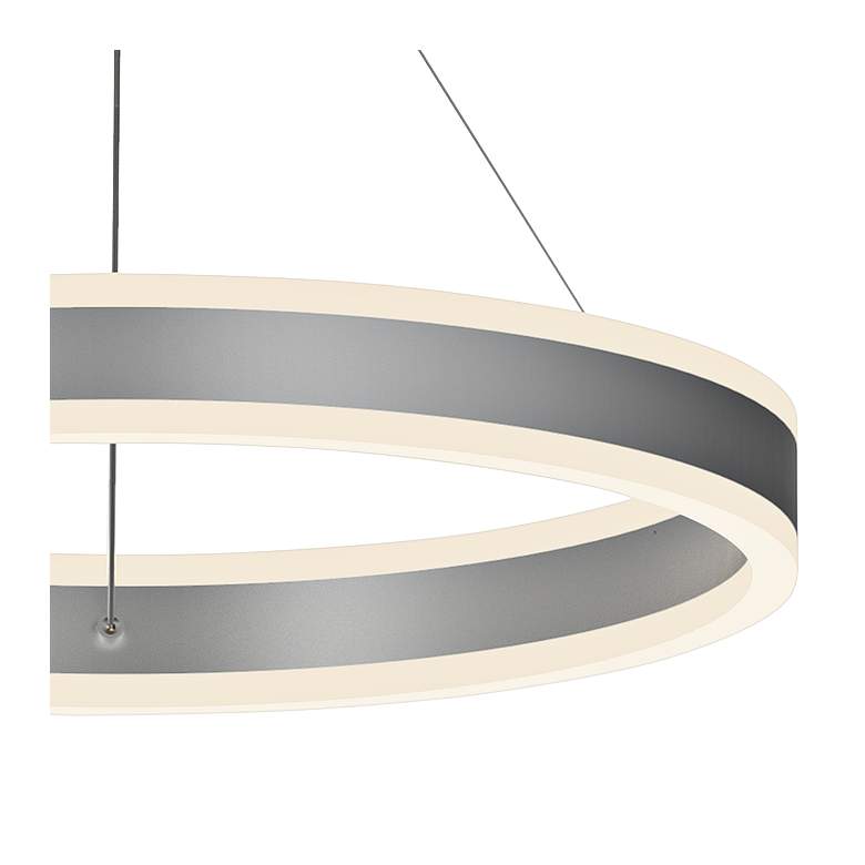 Image 2 Double Corona&#8482; 23 3/4 inchW Aluminum 2-Light LED Pendant more views