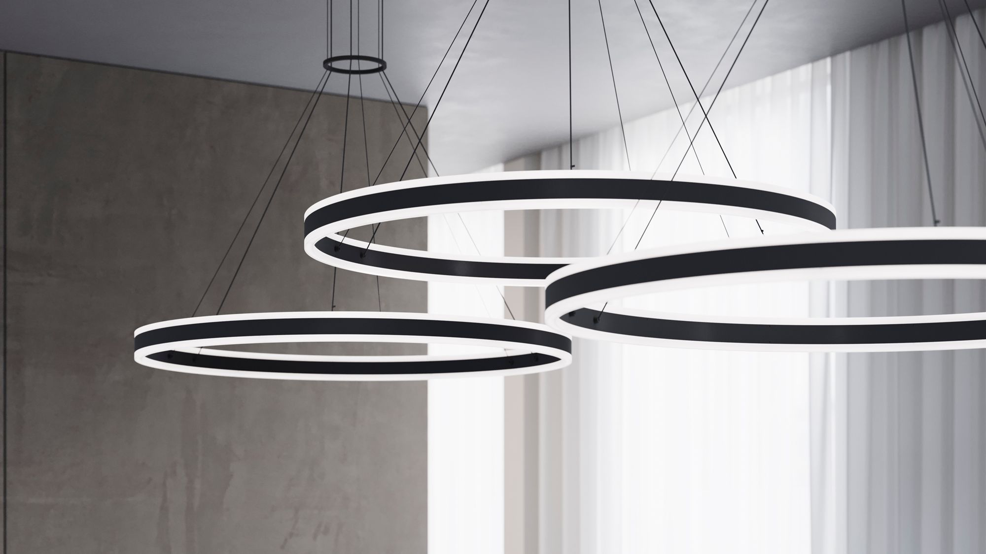 Double Corona 48" LED Ring Pendant