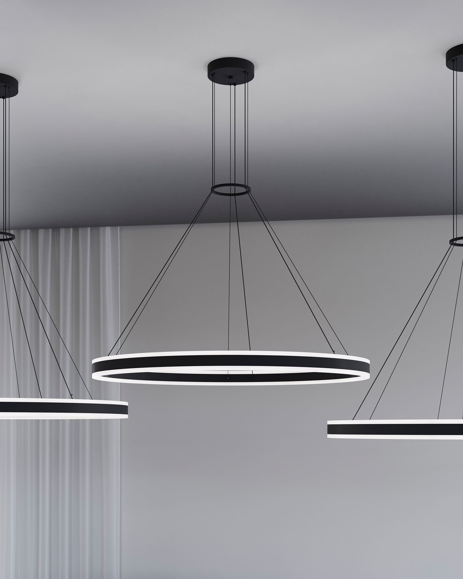 Double Corona 48" LED Ring Pendant