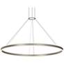 2_Double Corona 60"Wide LED Ring Pendant Bright Satin Aluminum 240" Cable