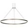 Double Corona 60"Wide LED Ring Pendant Bright Satin Aluminum 240" Cable