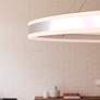 7_Double Corona 60"Wide LED Ring Pendant Bright Satin Aluminum 240" Cable more views