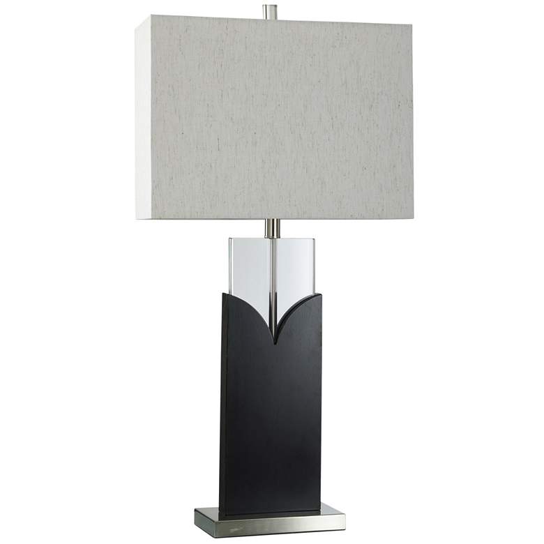 Image 1 Double Crest 33.25 inch High Black and Brushed Steel Table Lamp