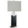 Double Crest 33.25" High Black and Brushed Steel Table Lamp