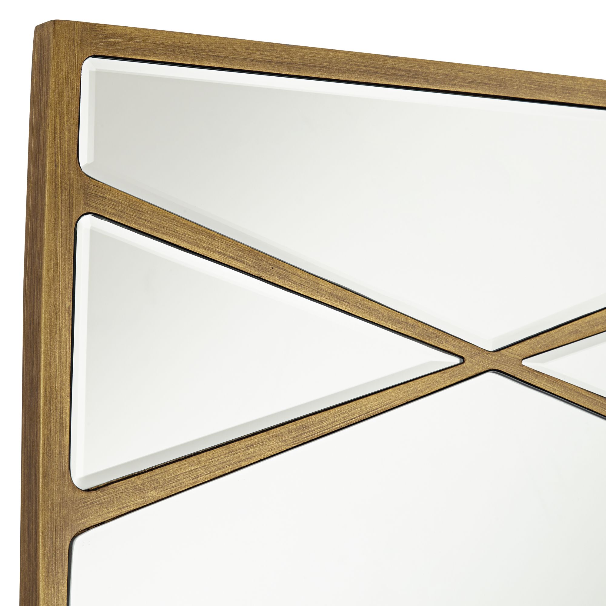 Image 2 Double Cross Gold 23 1/4" x 42" Rectangular Wall Mirrors Set of 2 more views