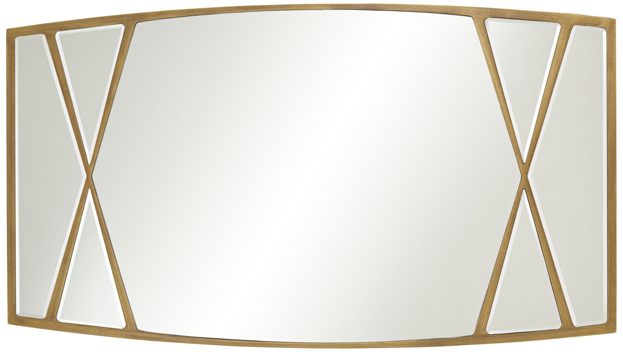 Image 4 Double Cross Gold 23 1/4" x 42" Rectangular Wall Mirrors Set of 2 more views