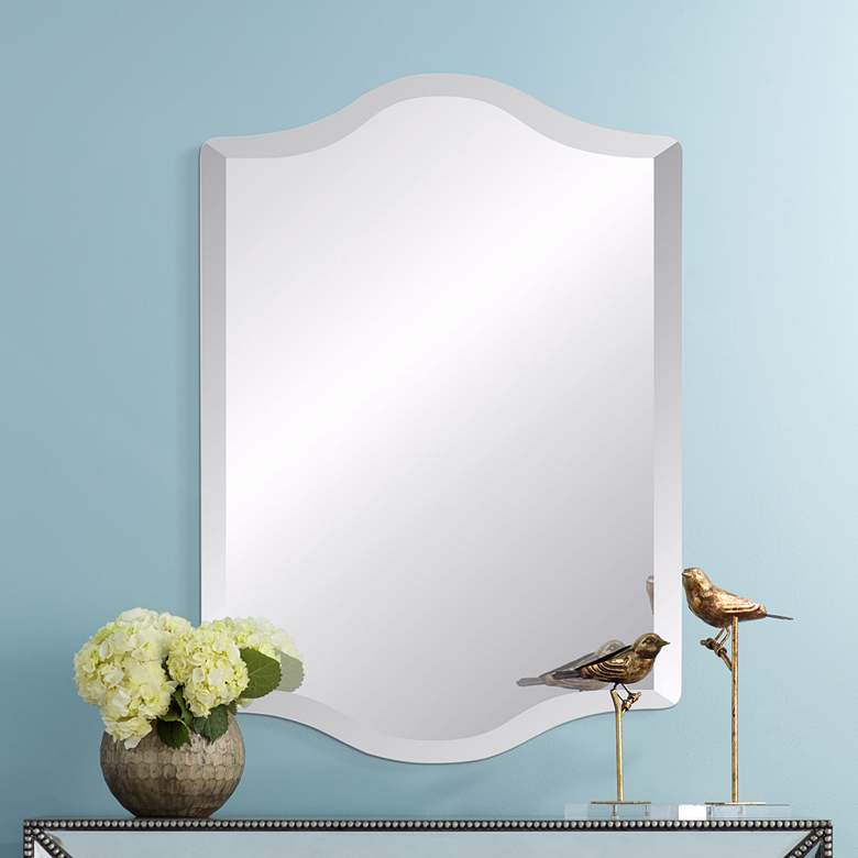 Image 1 Double Crown 24 inch x 36 inch Frameless Beveled Wall Mirror