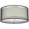 Double Drum 18" Wide Polished Nickel Flushmount Ceiling Light