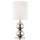 Double Globe Brushed Steel Table Lamp