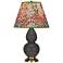Double Gourd 22.75"H Ash And Brass Accent Lamp w/ Fall Floral Shade