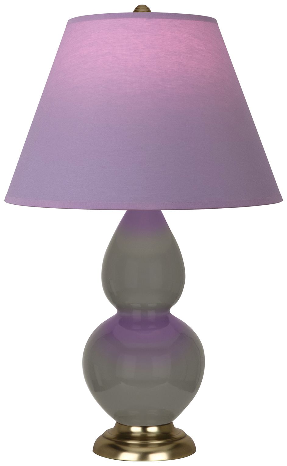 Double Gourd 22.75"H Ash And Brass Lamp w/ Lavender And Plum Made to Order