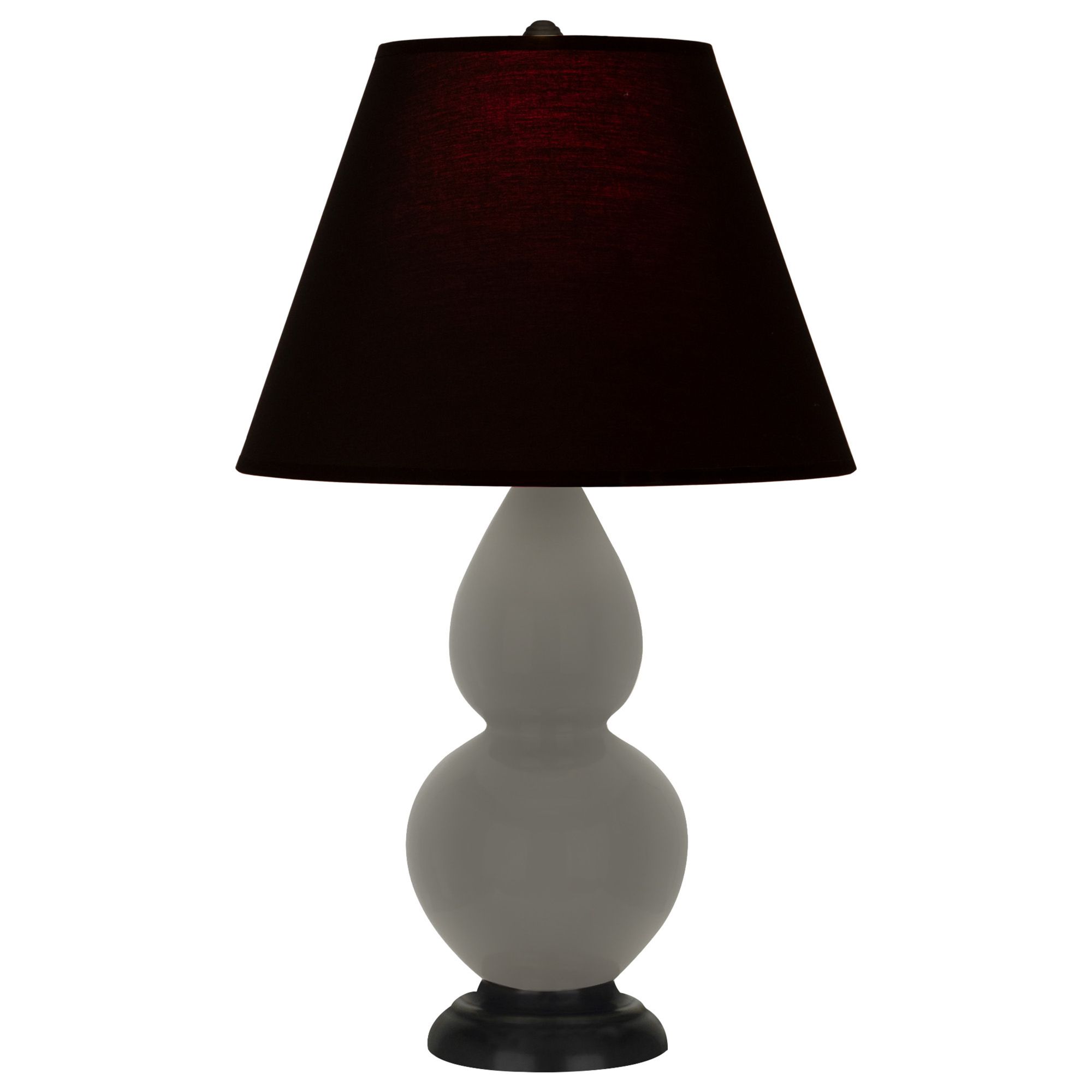 Image 2 Double Gourd 22.75"H Ash And Bronze Accent Lamp w/ Ink And Rose Shade more views