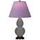 Double Gourd 22.75"H Ash And Bronze Lamp w/ Lavender And Plum Shade